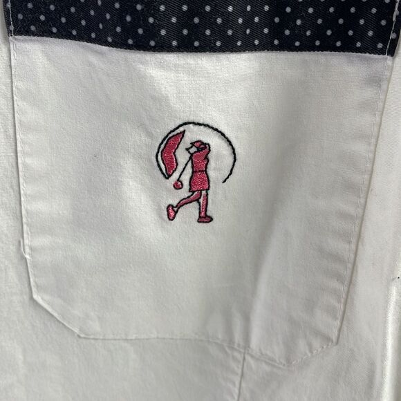 Sag Harbor Sport in Action Ladies Golfer Long Sleeve Blouse, Size Medium, White - Picture 3 of 8